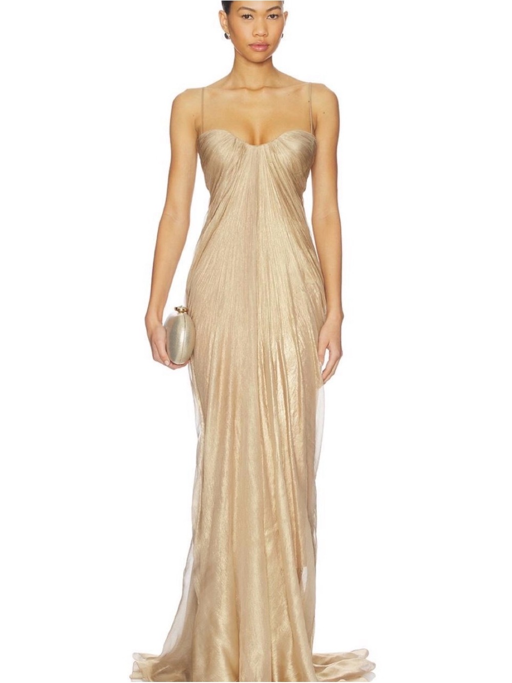 NEW Maria Lucia Hohan x REVOLVE Victoria Gown Prosecco Champagne Gold Maxi Dress